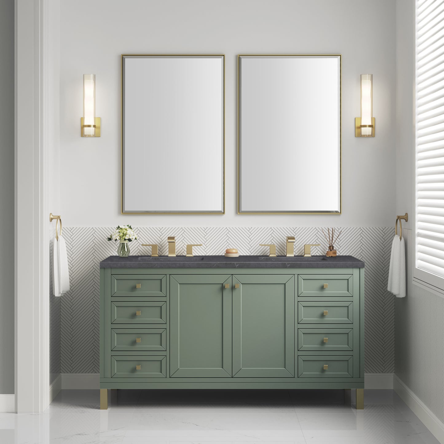 James Martin Chicago 60" Double Vanity with 3 CM Countertop