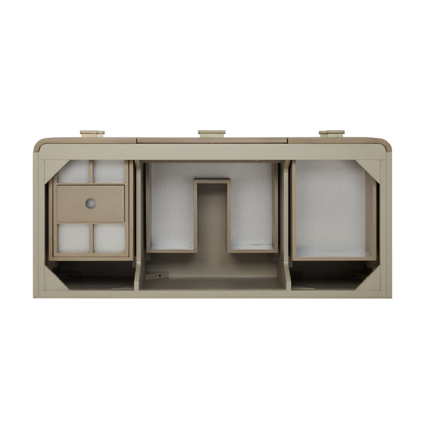 James Martin Lucian 48" Single Vanity, Pebble Oak w/ 3 CM Top - Luxe Bathroom Vanities