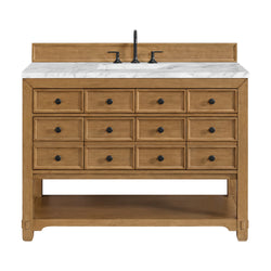 James Martin Malibu 48" Single Vanity, Amber Birch w/ 3 CM Counter Top - Luxe Bathroom Vanities