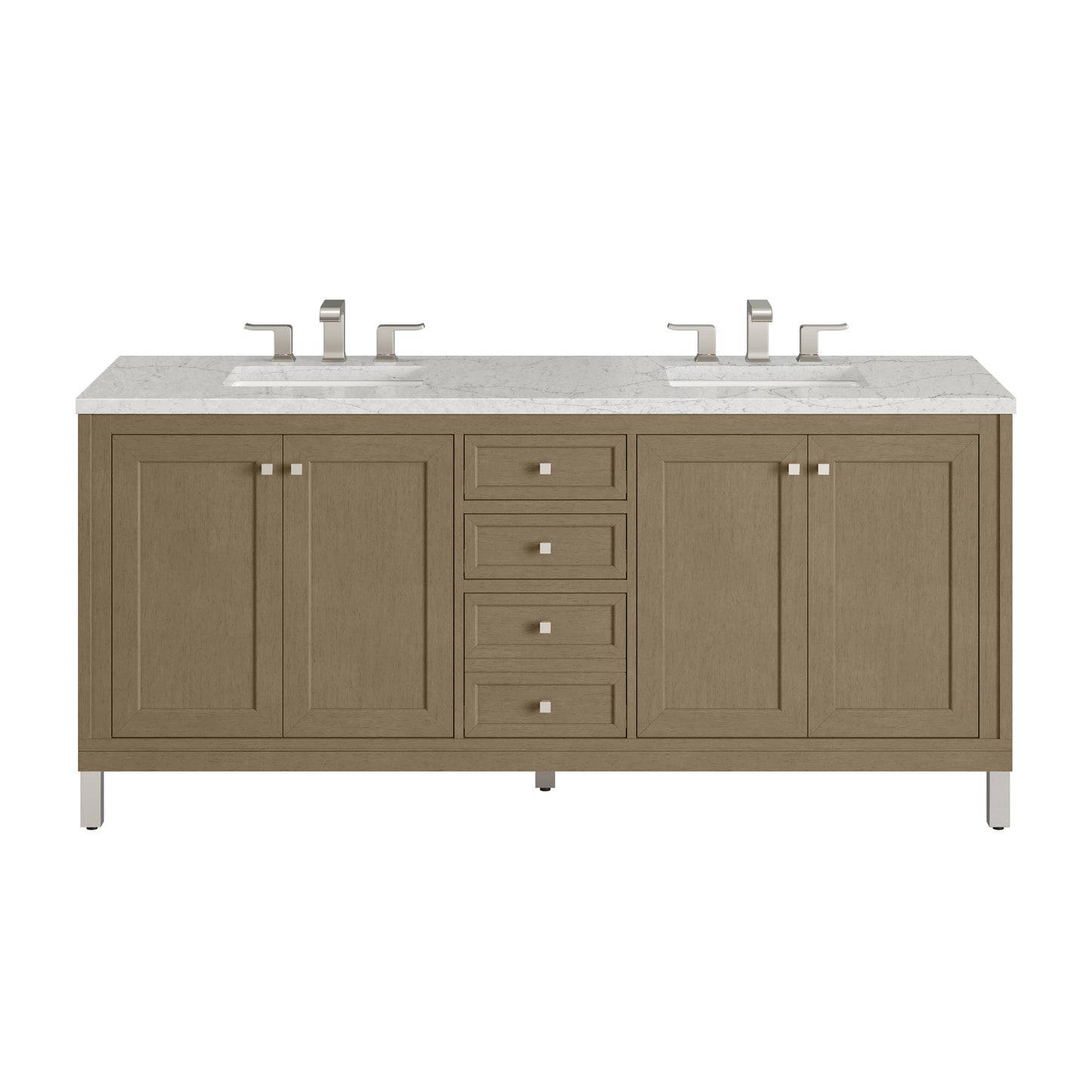 James Martin Chicago 72" Double Vanity with 3 CM Countertop & FreePower Wireless Charger