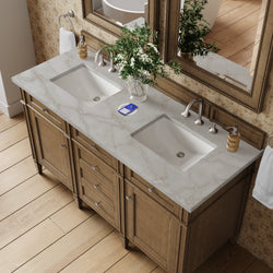 James Martin Brittany 60" Double Vanity with 3 CM Countertop & FreePower Wireless Charger