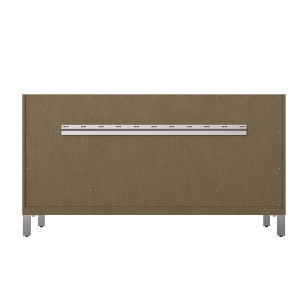 James Martin Chicago 60" Double Vanity with Single Hole 3CM White Zeus Silestone Top & Backsplash