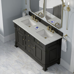 James Martin Brookfield 60" Double Vanity with 3 CM Countertop & FreePower Wireless Charger