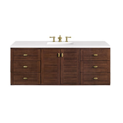 James Martin Amberly 60" Single Vanity, Mid-Century Walnut