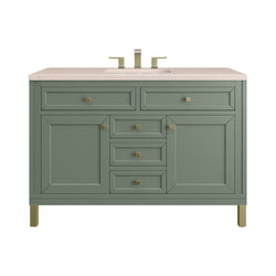 James Martin Chicago 48" Single Vanity, Smokey Celadon - Luxe Bathroom Vanities