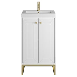 James Martin Chianti Single Vanity with White Glossy Composite Stone Top