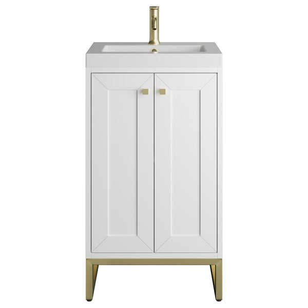 James Martin Chianti Single Vanity with White Glossy Composite Stone Top