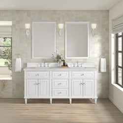 James Martin Lorelai 72" Double Vanity with 3 CM Countertop & FreePower Wireless Charger