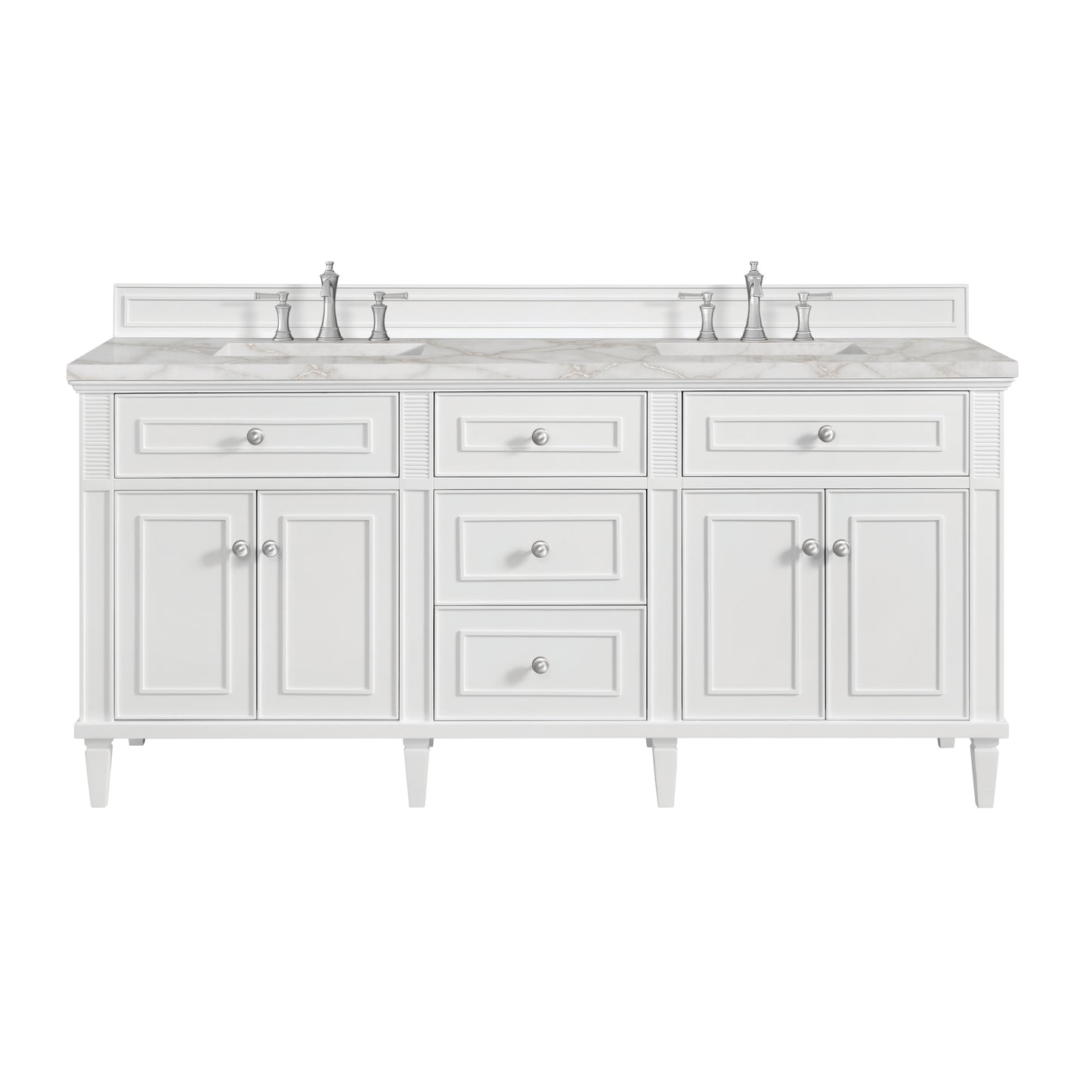 James Martin Lorelai 72" Double Vanity with 3 CM Countertop & FreePower Wireless Charger