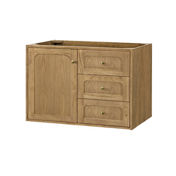 James Martin Laurent 36" Single Vanity, Light Natural Oak, Cabinet Only - Luxe Bathroom Vanities