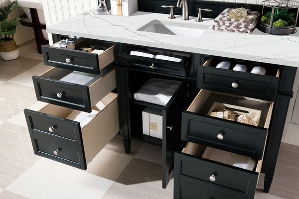 James Martin Brittany 60" Single Vanity with 3 CM Countertop & FreePower Wireless Charger