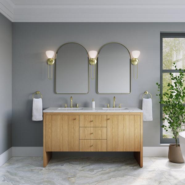 James Martin Hudson 60" Double Vanity with 3 CM Countertop & FreePower Wireless Charger
