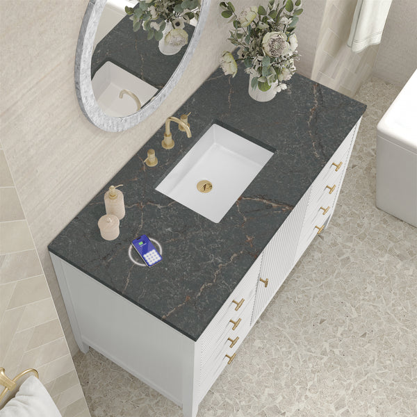 James Martin Myrrin 48" Single Vanity with 3 CM Countertop & FreePower Wireless Charger
