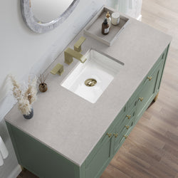 James Martin Chicago 48" Single Vanity, Smokey Celadon - Luxe Bathroom Vanities