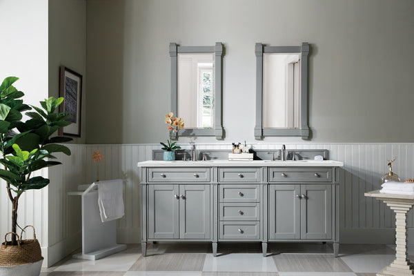 James Martin Brittany 72" Double Vanity with 3 CM Countertop & FreePower Wireless Charger