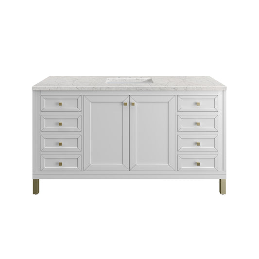 James Martin Chicago 60" Single Vanity with 3 CM Countertop & FreePower Wireless Charger