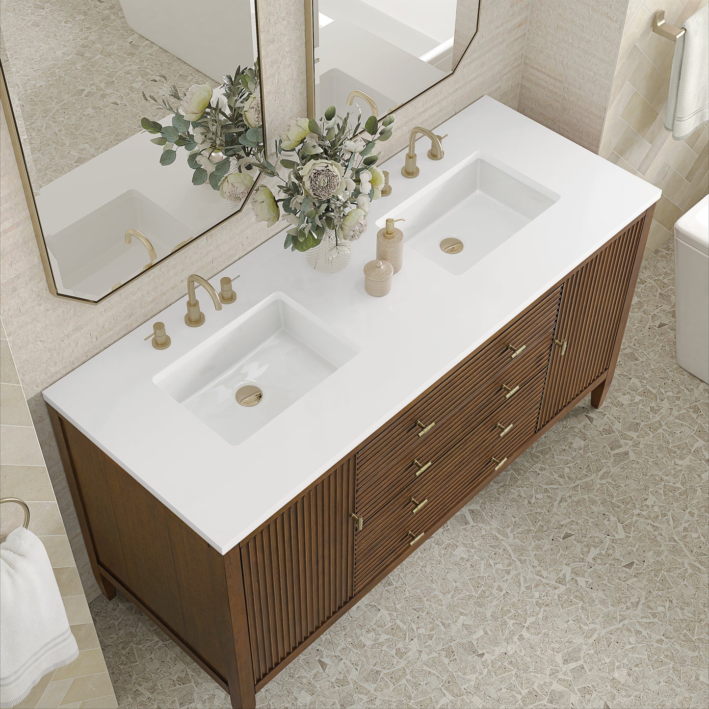 James Martin Myrrin 60" Double Vanity with 3 CM Countertop