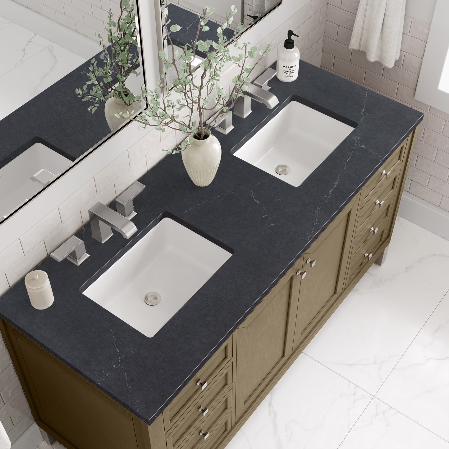 James Martin Chicago 60" Double Vanity with 3 CM Countertop