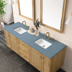 James Martin Laurent 72" Double Vanity, Light Natural Oak