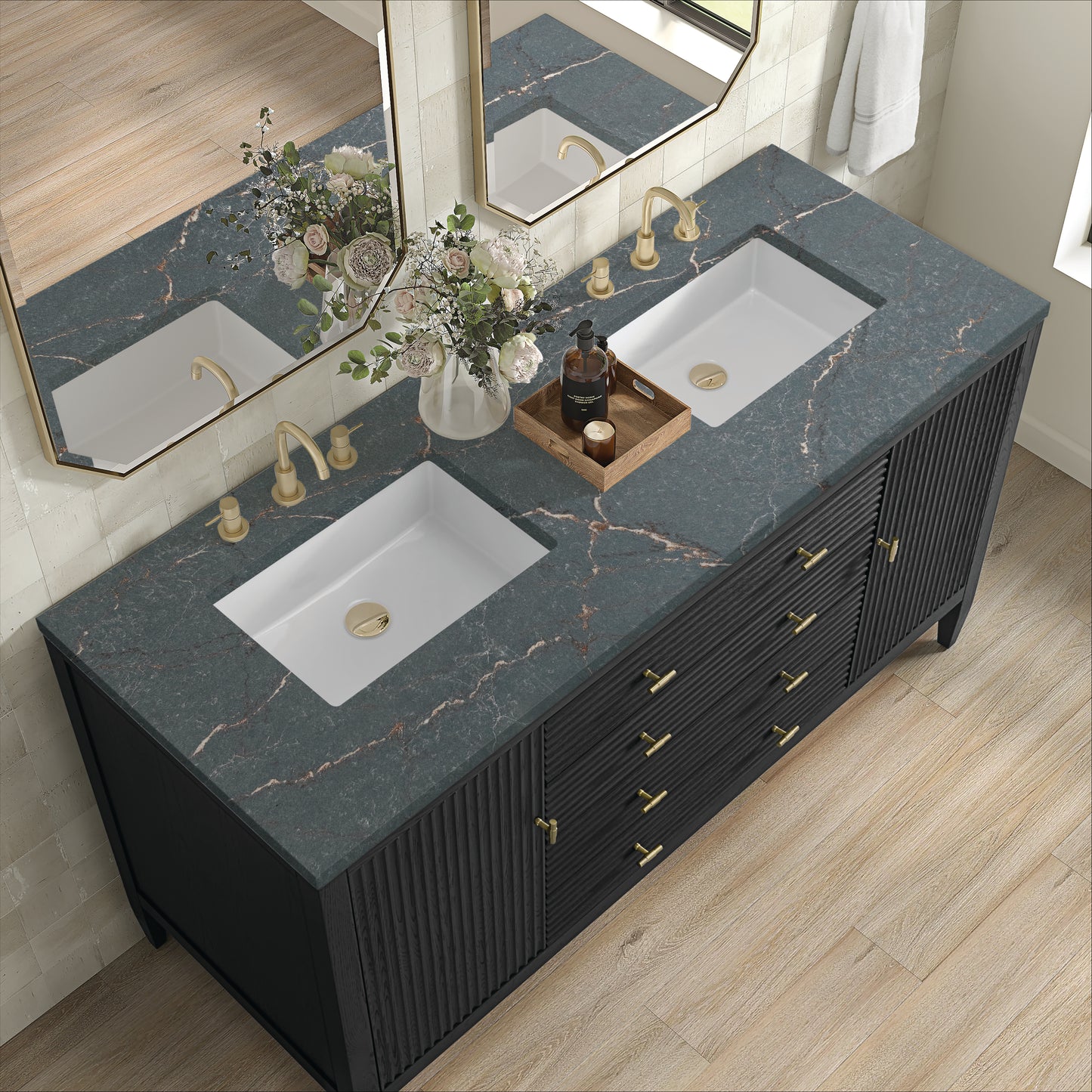 James Martin Myrrin 60" Double Vanity with 3 CM Countertop