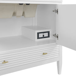 James Martin Myrrin 36" Vanity with Single Hole 3 CM White Zeus Silestone Top & Backsplash