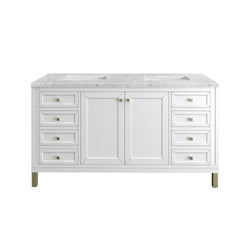 James Martin Chicago 60" Double Vanity with 3 CM Countertop & FreePower Wireless Charger
