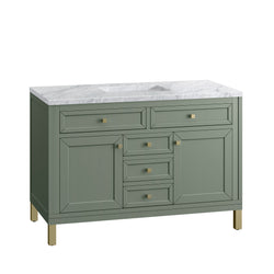 James Martin Chicago 48" Single Vanity, Smokey Celadon - Luxe Bathroom Vanities