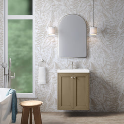 James Martin Chianti Single Floating Vanity with White Glossy Composite Stone Top