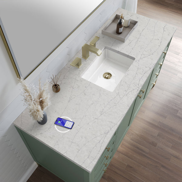 James Martin Chicago 60" Single Vanity with 3 CM Countertop & FreePower Wireless Charger