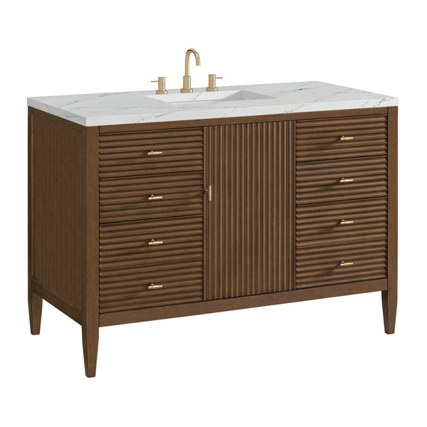 James Martin Myrrin 48" Single Vanity with 3 CM Countertop & FreePower Wireless Charger