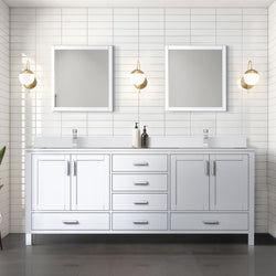 Lexora Collection Jacques 80 inch Double Bath Vanity, Top, and 30 inch Mirrors - Luxe Bathroom Vanities