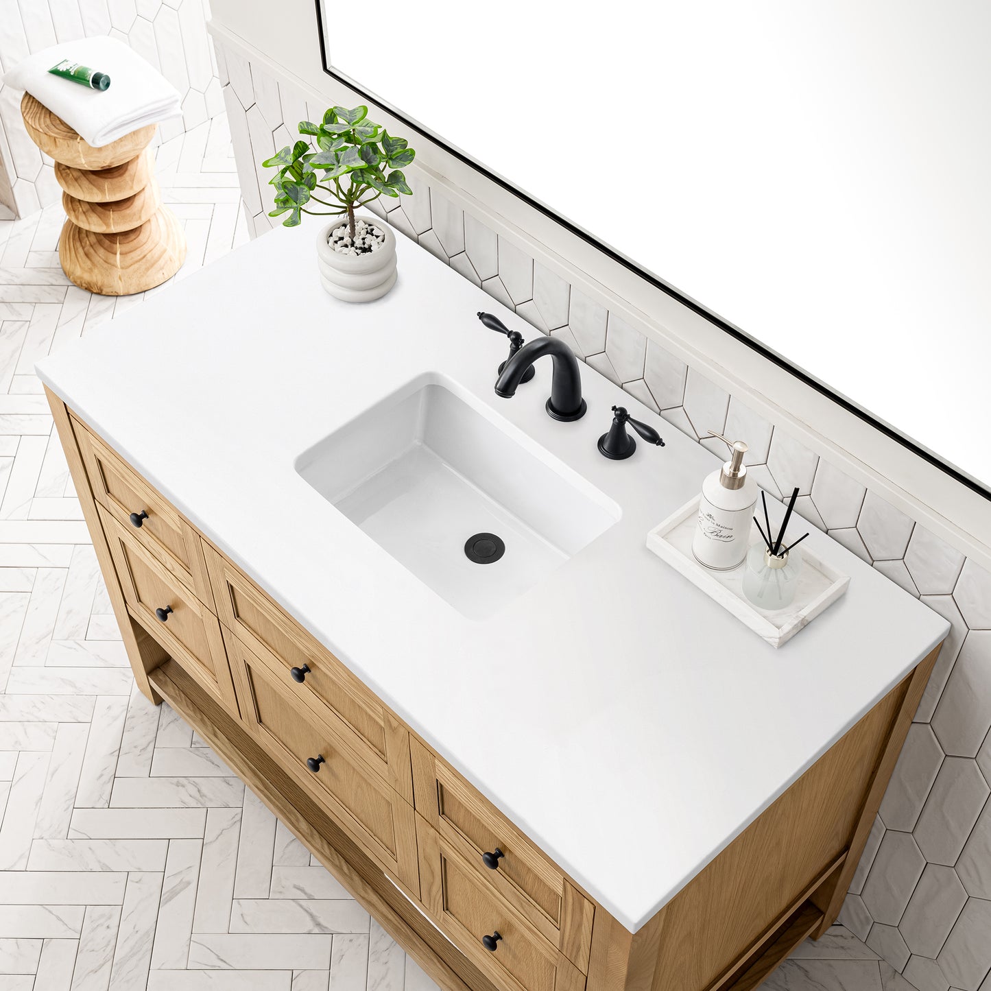 James Martin Breckenridge 48" Single Vanity, Light Natural Oak - Luxe Bathroom Vanities