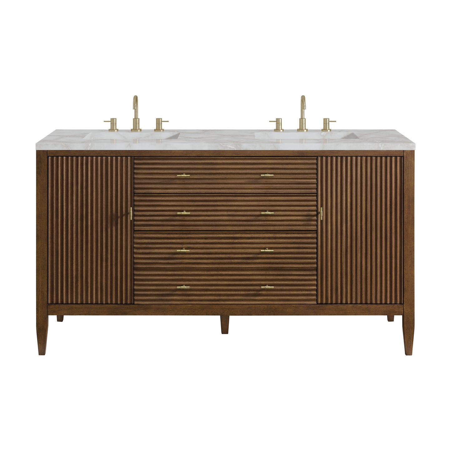 James Martin Myrrin 60" Double Vanity with 3 CM Countertop & FreePower Wireless Charger