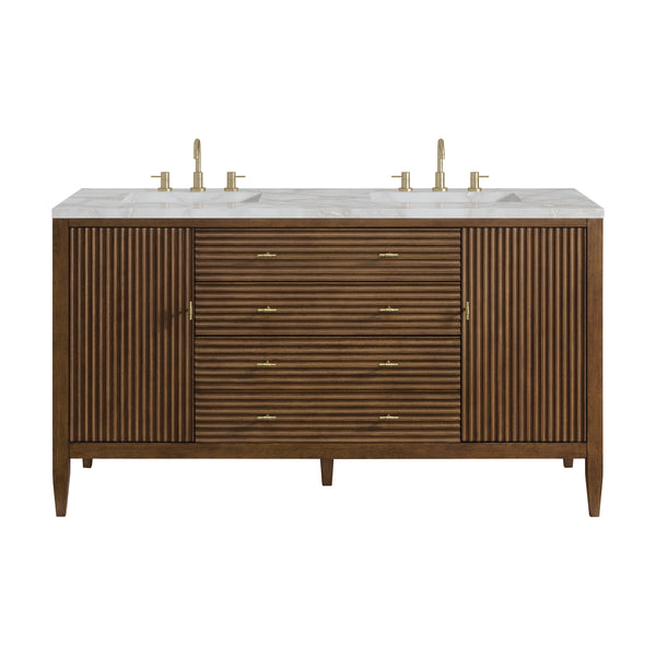 James Martin Myrrin 60" Double Vanity with 3 CM Countertop & FreePower Wireless Charger