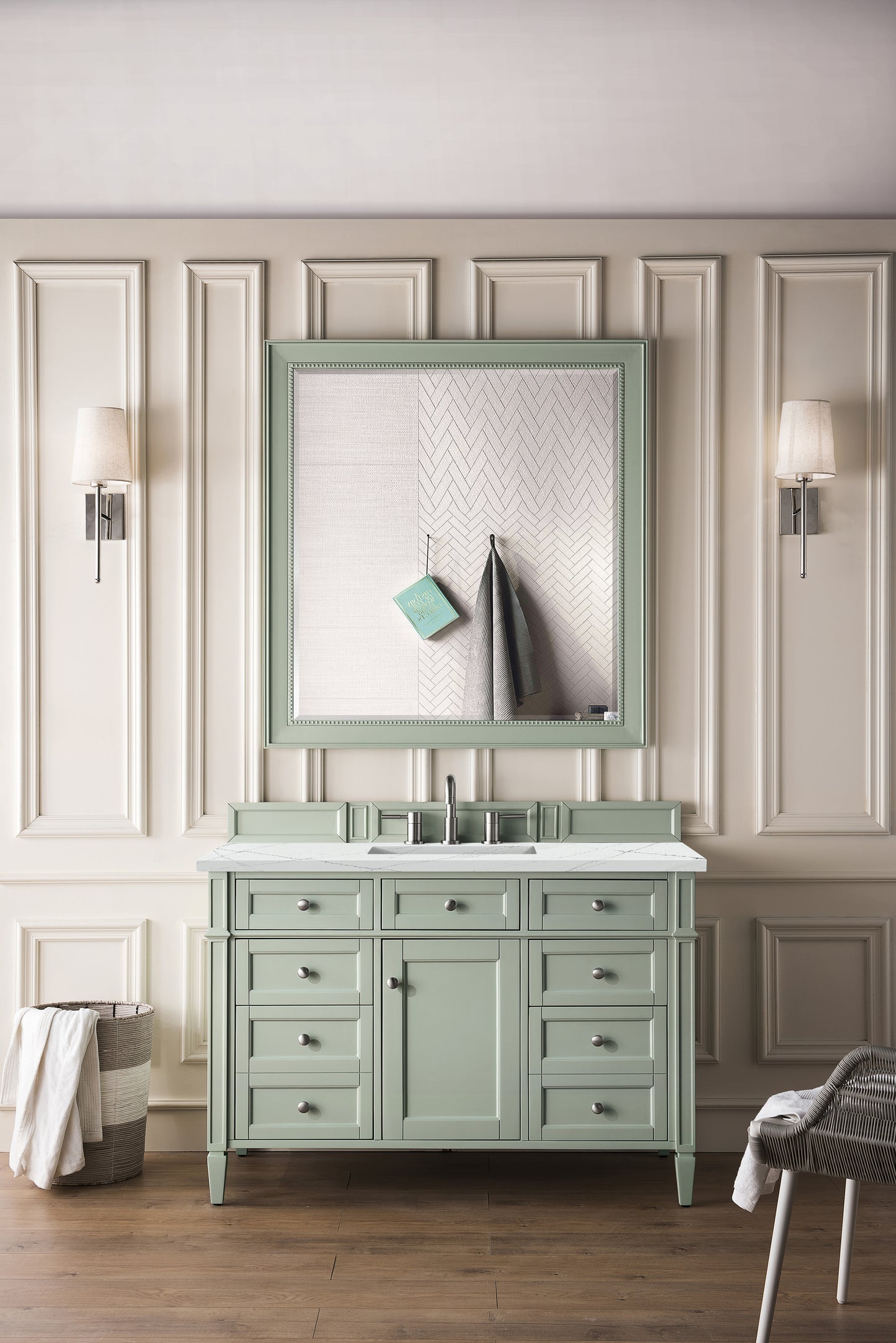 James Martin Brittany 48" Single Vanity with 3 CM Countertop & FreePower Wireless Charger