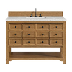 James Martin Malibu 48" Single Vanity, Amber Birch w/ 3 CM Counter Top - Luxe Bathroom Vanities