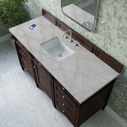 James Martin Brittany 60" Single Vanity with 3 CM Countertop & FreePower Wireless Charger