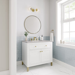 James Martin Chicago 36" Single Vanity, Glossy White - Luxe Bathroom Vanities