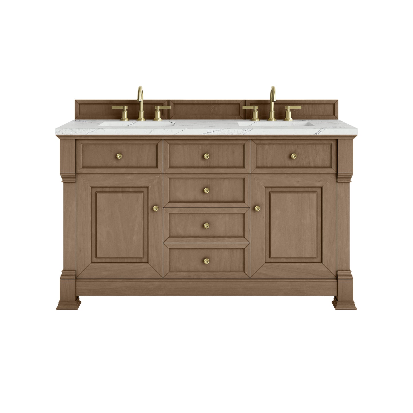 James Martin Brookfield 60" Double Vanity with 3 CM Countertop & FreePower Wireless Charger