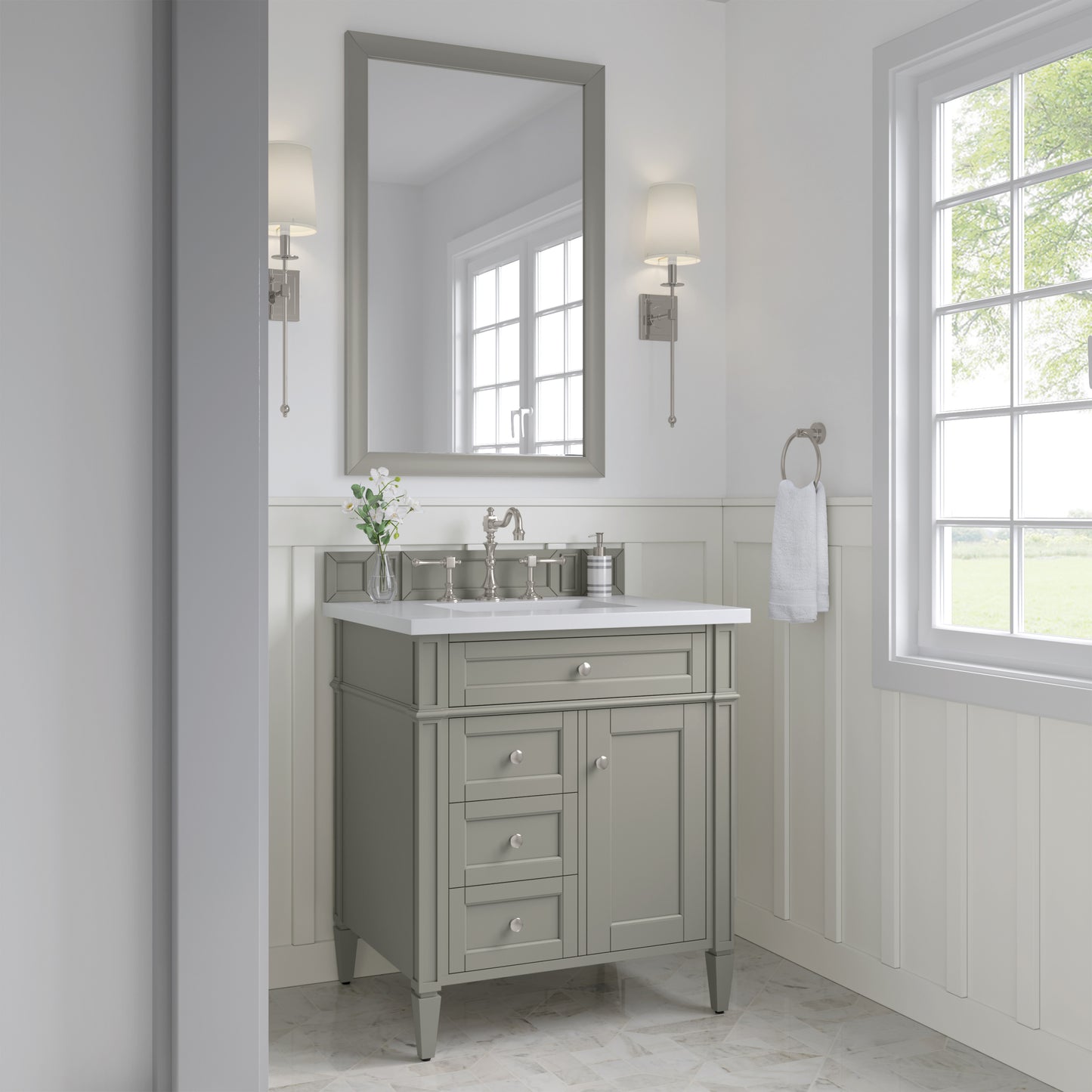 James Martin Brittany 30" Single Vanity with 3 CM Countertop
