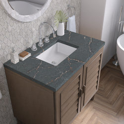 James Martin Portland 36" Single Vanity Whitewashed Walnut with 3 CM Countertop