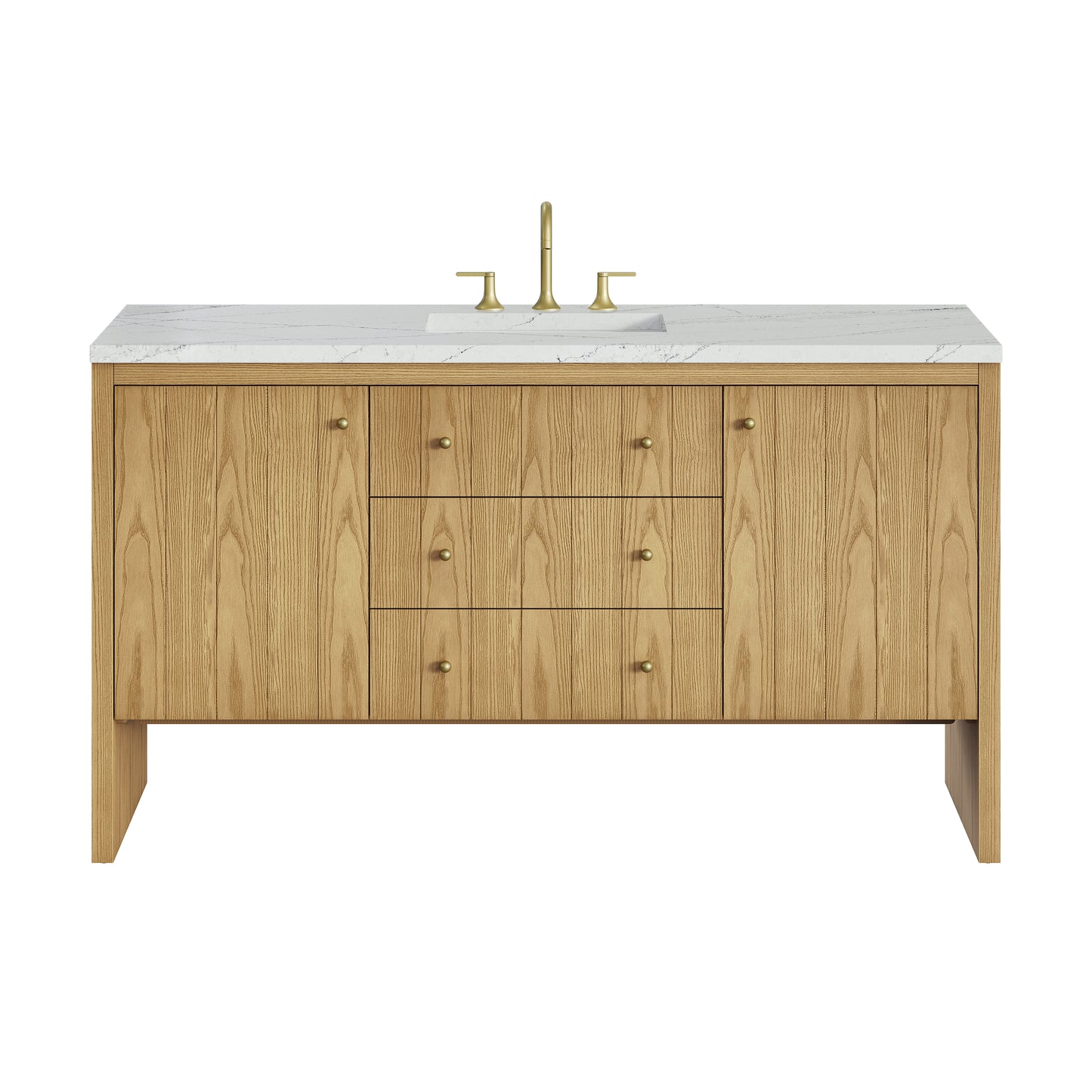 James Martin Hudson 60" Single Vanity with 3 CM Countertop & FreePower Wireless Charger