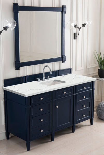 James Martin Brittany 60" Single Vanity with 3 CM Countertop & FreePower Wireless Charger