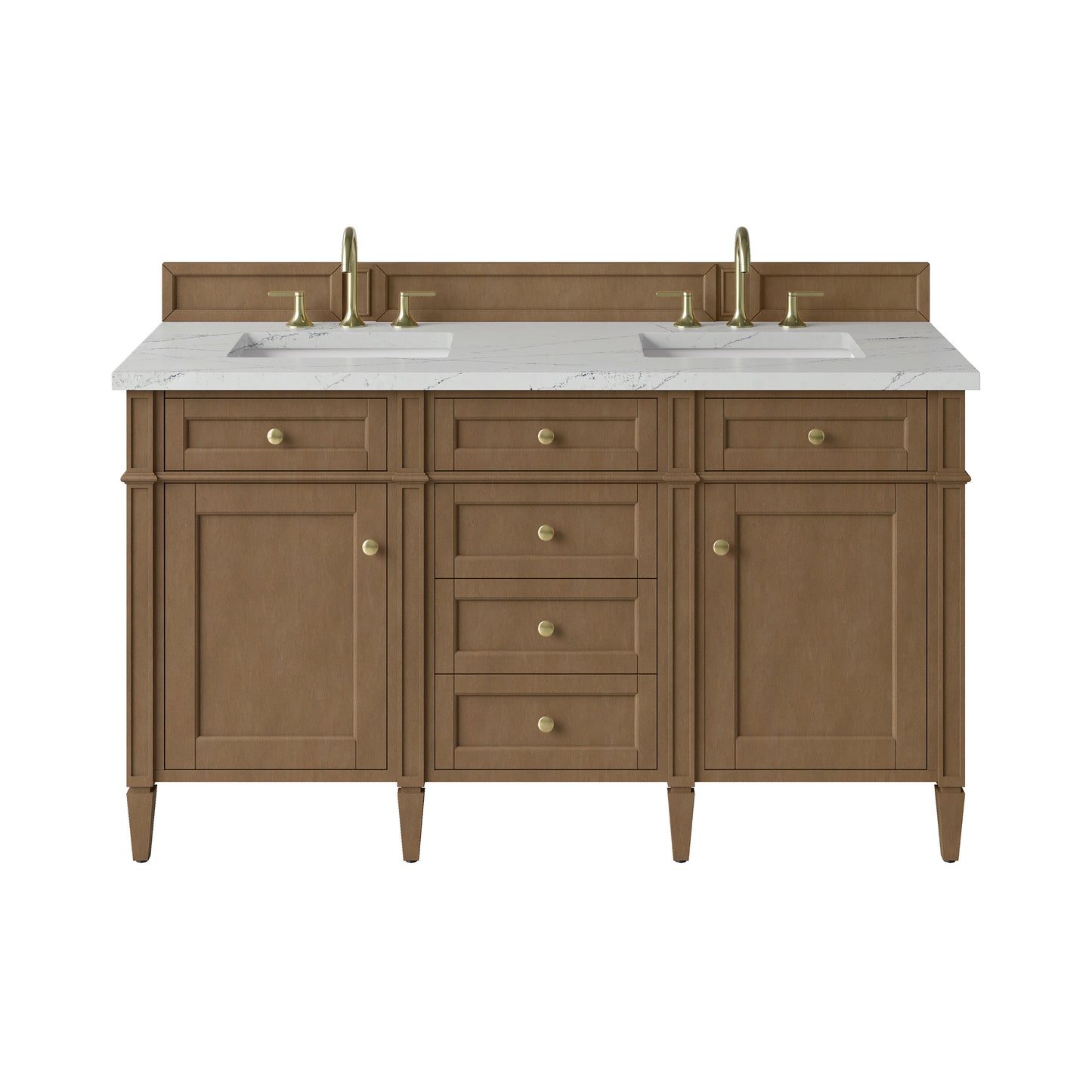 James Martin Brittany 60" Double Vanity with 3 CM Countertop & FreePower Wireless Charger