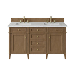 James Martin Brittany 60" Double Vanity with 3 CM Countertop & FreePower Wireless Charger