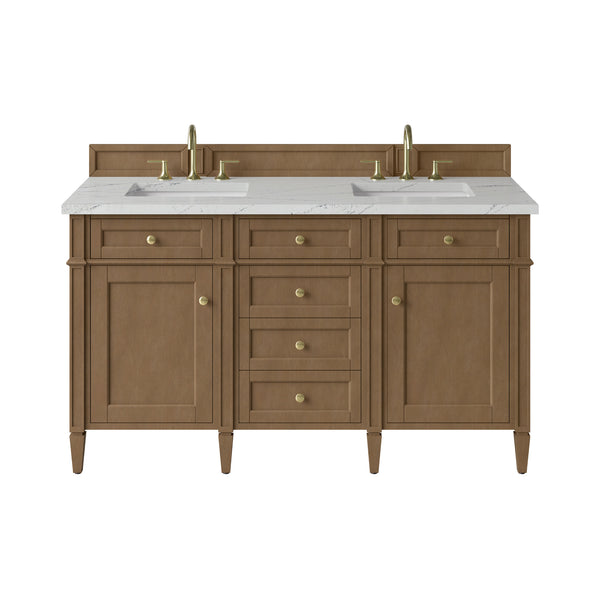 James Martin Brittany 60" Double Vanity with 3 CM Countertop & FreePower Wireless Charger