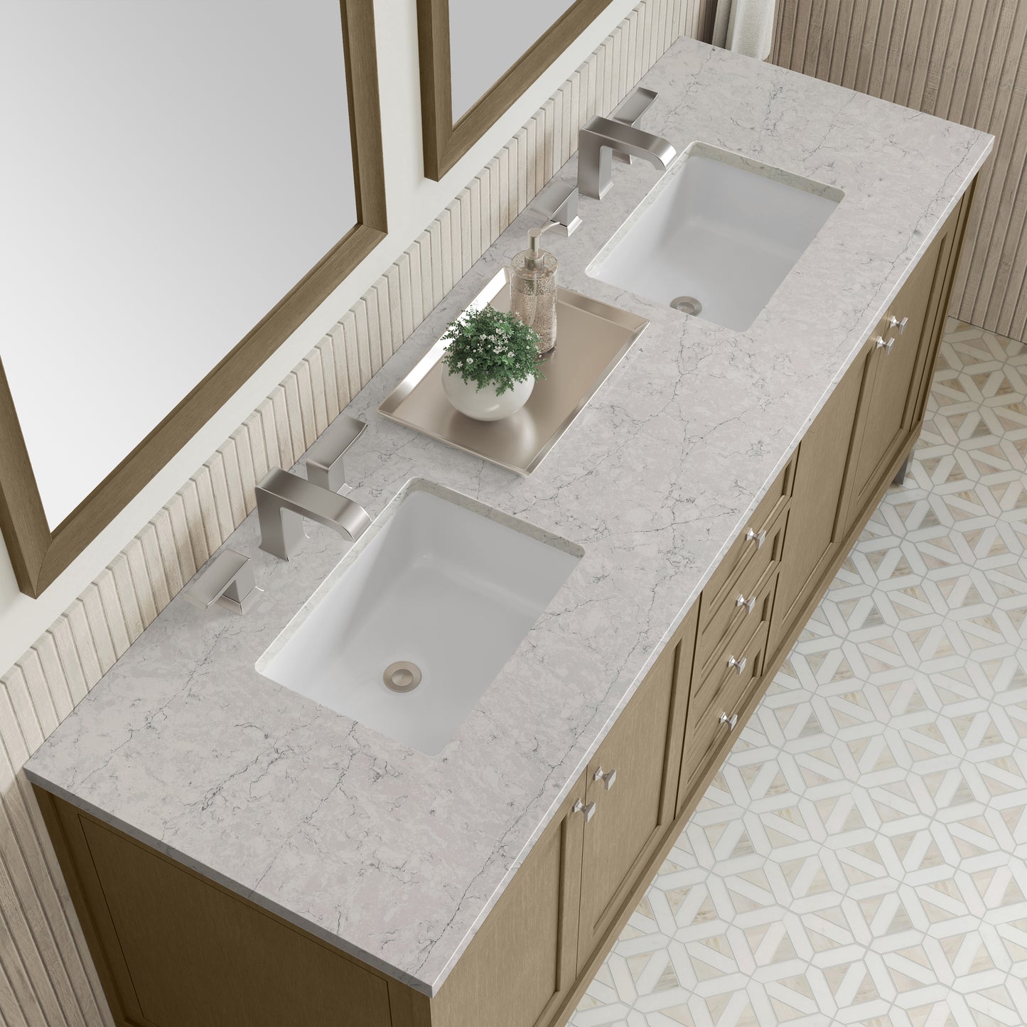 James Martin Chicago 72" Double Vanity with 3 CM Countertop