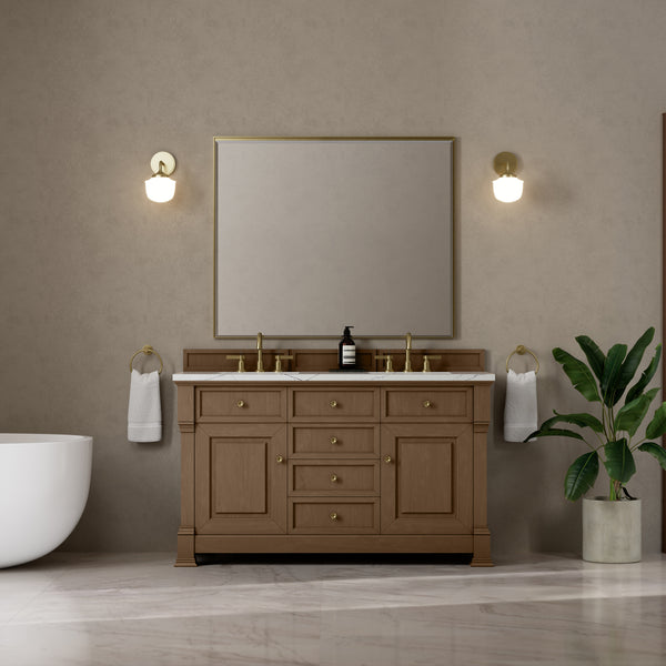James Martin Brookfield 60" Double Vanity with 3 CM Countertop & FreePower Wireless Charger