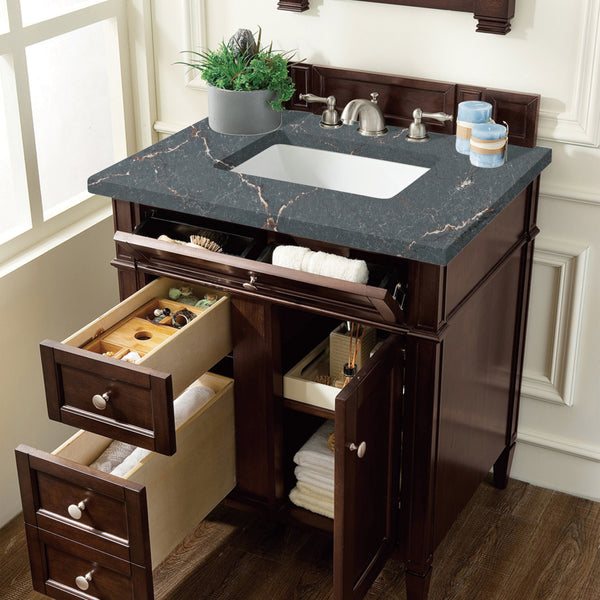 James Martin Brittany 30" Single Vanity with 3 CM Countertop