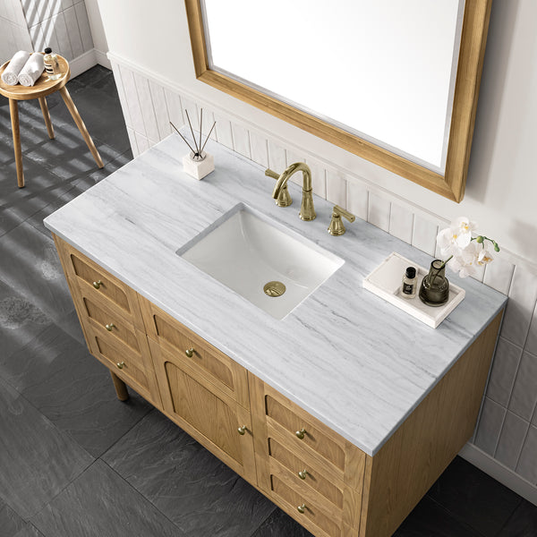 James Martin Laurent 48" Single Vanity, Light Natural Oak, Cabinet Only - Luxe Bathroom Vanities